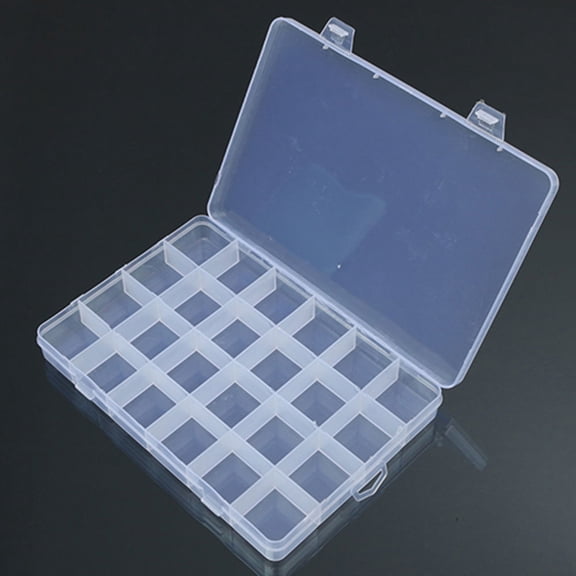 Cheers.US Clear Plastic Organizer Container Jewelry Storage Box with Adjustable Divider Removable Grid Compartment for Beads Earring Container Tool Fishing Hook Small Accessories