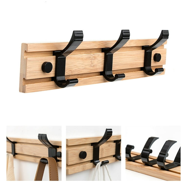 Cheers US Coat Rack Wall Mounted, Natural Wood Heavy Duty Coat Hooks with 3  Pegs Wall Hooks, Rustic Wooden Coat Hanger Hat Rack for Hanging Coats  Towels Purse Robes 