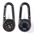 thumbnail image 1 of Cheers.US Compass Camping Climbing Hiking Mini Metal 3-in-1 Multifunctional Carabiner Compass Thermometer Snap Hook Keychain Compass Outdoor Climbing Survival Tools, 1 of 7