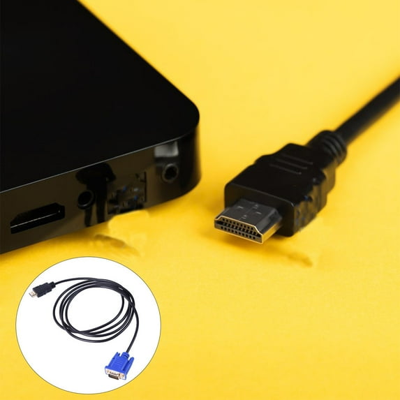 Cheers.US Converter Cable High Resolution Fast Transmission Plug Play to VGA 1080P Male PVC Video Adapter Cord Portable, Durable, Easy to Use for Laptop