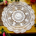 thumbnail image 1 of Cheers.US Cotton Round Hand Crocheted Lace Doilies Flower Coasters Table Decorative, 1 of 7