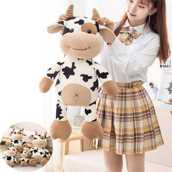 Cheers.US Cow Toy Cute Cattle Plush Stuffed Animals Cattle Soft Doll Kids Birthday Gift,Cow Shape, Comfortable to Touch, High Elastic, Soft for Adults and Children