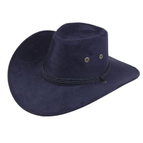 Cheers.US Cowboy Hat, Sun Hat Faux Suede  Wide Brim Travel Cap Western Hat Outdoor Sun Protect
