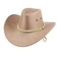thumbnail image 1 of Cheers.US Cowboy Hat, Sun Hat Faux Suede  Wide Brim Travel Cap Western Hat Outdoor Sun Protect, 1 of 3