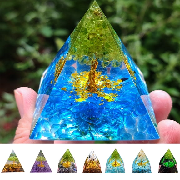 Cheers US Crystal Triple Money Pyramid Energy Generator Promotes Wealth and Prosperity with Green Aventurine, Red Garnet and Citrine – Attract Money and Success with Lucky Orgone Crystals