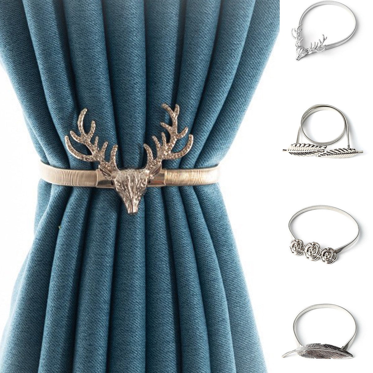 Cheers US Curtain Tiebacks, Metal Bronze Leaf/Antler Curtain Holdbacks