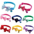 thumbnail image 1 of Cheers.US Cute Adjustable Bowknot Dog Cat Pet Puppy Collar Bow Tie Neck Chain with Bell, 1 of 3