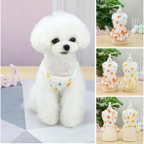 Cheers.US Dog Dress Soft Pleated Pullover Summer Small Dog Princess Cosplay Costume,Eye-Catching, Washable, Breathable for Summer and Spring