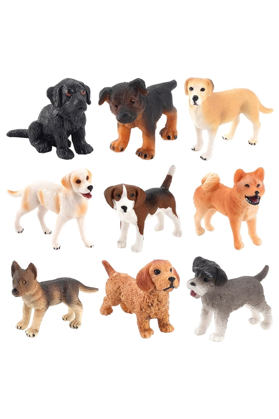 Dog Model Mini Dog Figurines Toy Set, Realistic Detailed Plastic Puppy Figures Playset, Hand Painted Dogs Animals Toy, Smell-less Solid