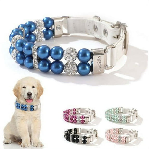 Cheers.US Dog Necklace Wear-resistant Detailed Plastic Little Pearl Pet Dog Collar Birthday Gift for Party, Daily Wear, Traveling to Kitten, Puppy