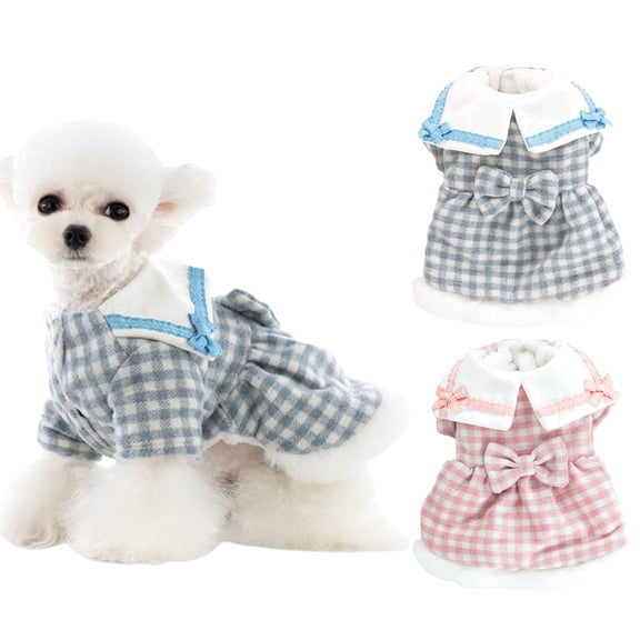 Cheers.US Dog Outfit Thermal Holiday Girl Puppy Costume Velvet Dogs Dress Pet Winter Clothes Cat Coat Doggie Jackets Apparel