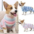 thumbnail image 1 of Cheers.US Dog Pajamas Long Sleeve Striped Casual Wear Pet Surgery Recovery Body Suit Fashion, Warm, Comfortable for Small Dogs, 1 of 16