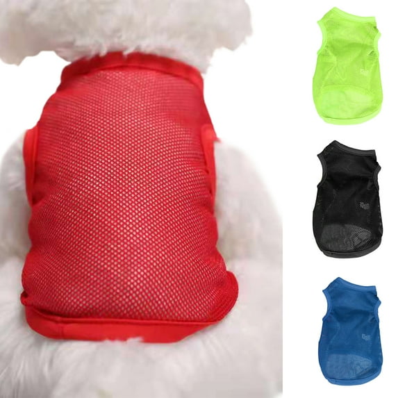 Cheers.US Dog Shirts Pet Puppy Blank Clothes Breathable Dog Mesh Fabric Shirts Soft Puppy T-Shirts Clothes Outfit for Dogs Cats Puppy