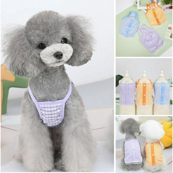 Cheers.US Dog Vest Breathable Casual Wear Fashion Plaid Lace Suspender Shirt Summer Pet Clothes Comfortable, Breathable, Fashion for Small Dogs