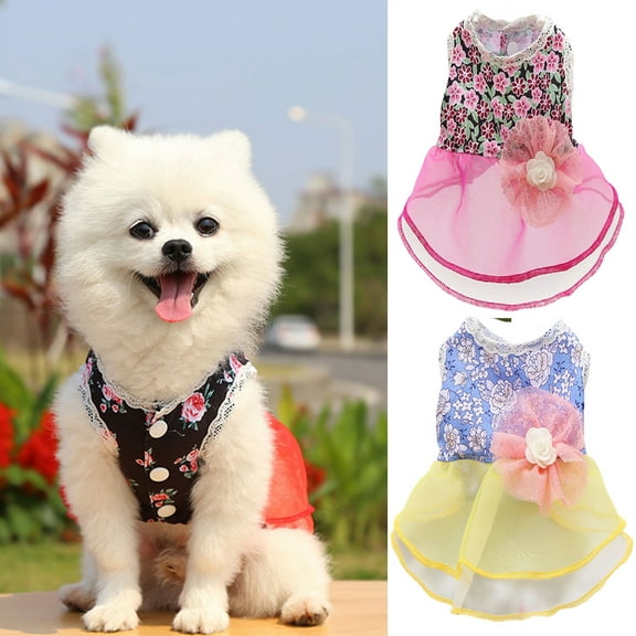 Cheers.US Dog clothes in spring and summer, cats, Korean clothes, pet supplies, small and medium sized dogs, flower dresses, Teddy wedding dresses
