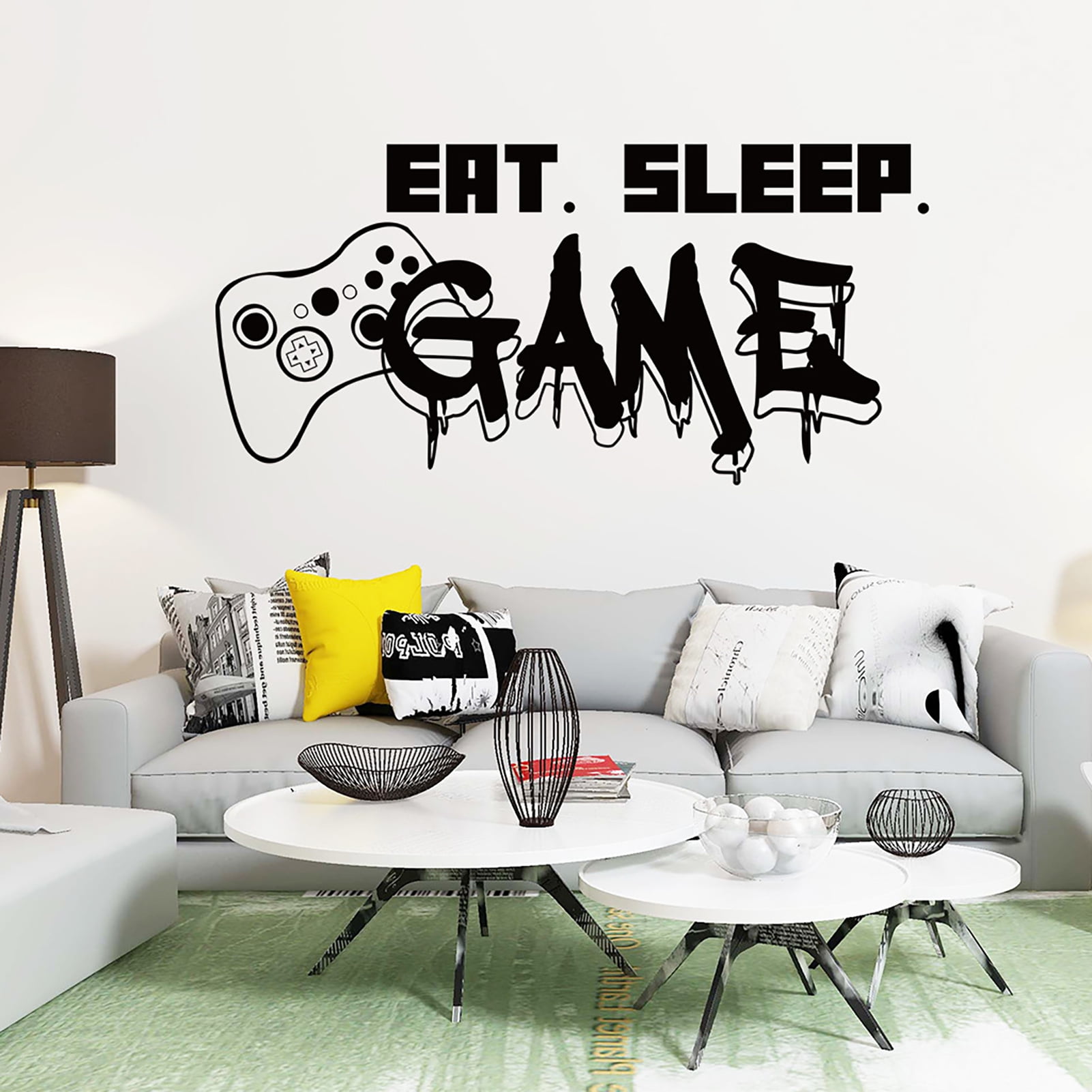 Cheers US Eat Sleep Game Wall Decal Gamer Boy Wall Stickers Vinyl ...