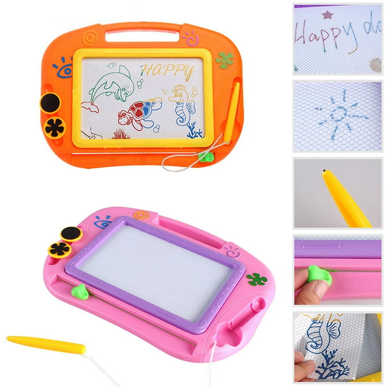 Cheers.US Educational Magnetic Drawing Board , Erasable Magnetic Drawing  Board with Pen & Stamper Erasable Doodle Board Writing Painting Sketch Pad  for Kids Children Toys 