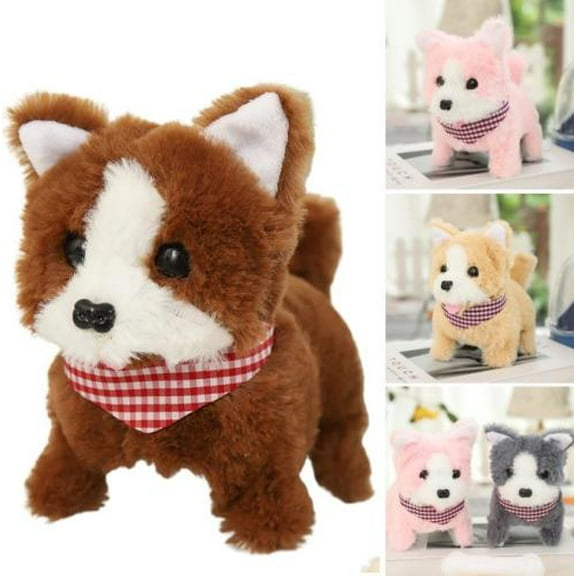 Cheers.US Electric Plush Dog Cognitive Ability Interactive Ability Fine Workmanship Barking Walking Electric Dog Plush Toys,High Simulation,Plastic and Plush,Durable to Use