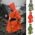 thumbnail image 1 of Cheers.US Emergency Waterproof Rain Poncho Reusable Thermal Blanket Lightweight Weather Resistant Raincoat with Hood for Camping Accessories, Outdoors, Emergency Kit Supplies, Essential, 1 of 3