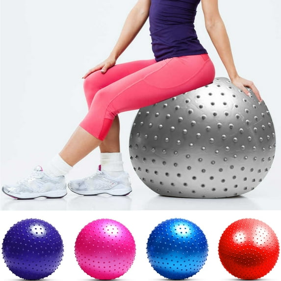 Cheers.US Exercise Ball Upgraded Anti Slip Yoga Ball with Massage Point Inflatable Fitness Ball for Birthing, Pilates, Yoga Stability Balance