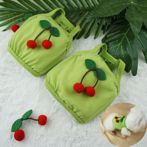 Cheers.US Eye-catching Pet Clothes Pilling Resistant,Breathable Cherry Pattern Dog Vest,Cherry Pattern, Breathable, Elastic  for Summer, Home, Daily, Pet Party