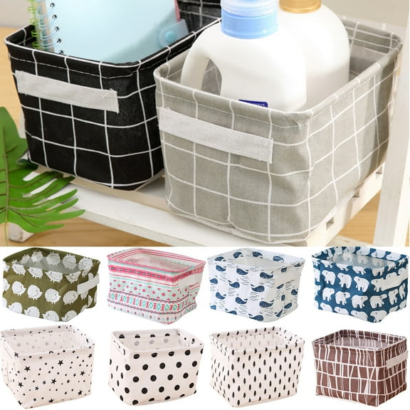 Cheers US Fabric Storage Basket Container Foldable Storage Bin Collapsible Sturdy Fabric Storage Basket Cube W/Handles for Organizing Shelf Nursery Home Closet