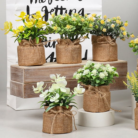 Cheers US Fake Plants, Small Potted Plants, Mini Artificial Small Flower, Faux Greenery Plants Indoor, Lavender Pot for Garden Lawn Balcony Office Home Decoration