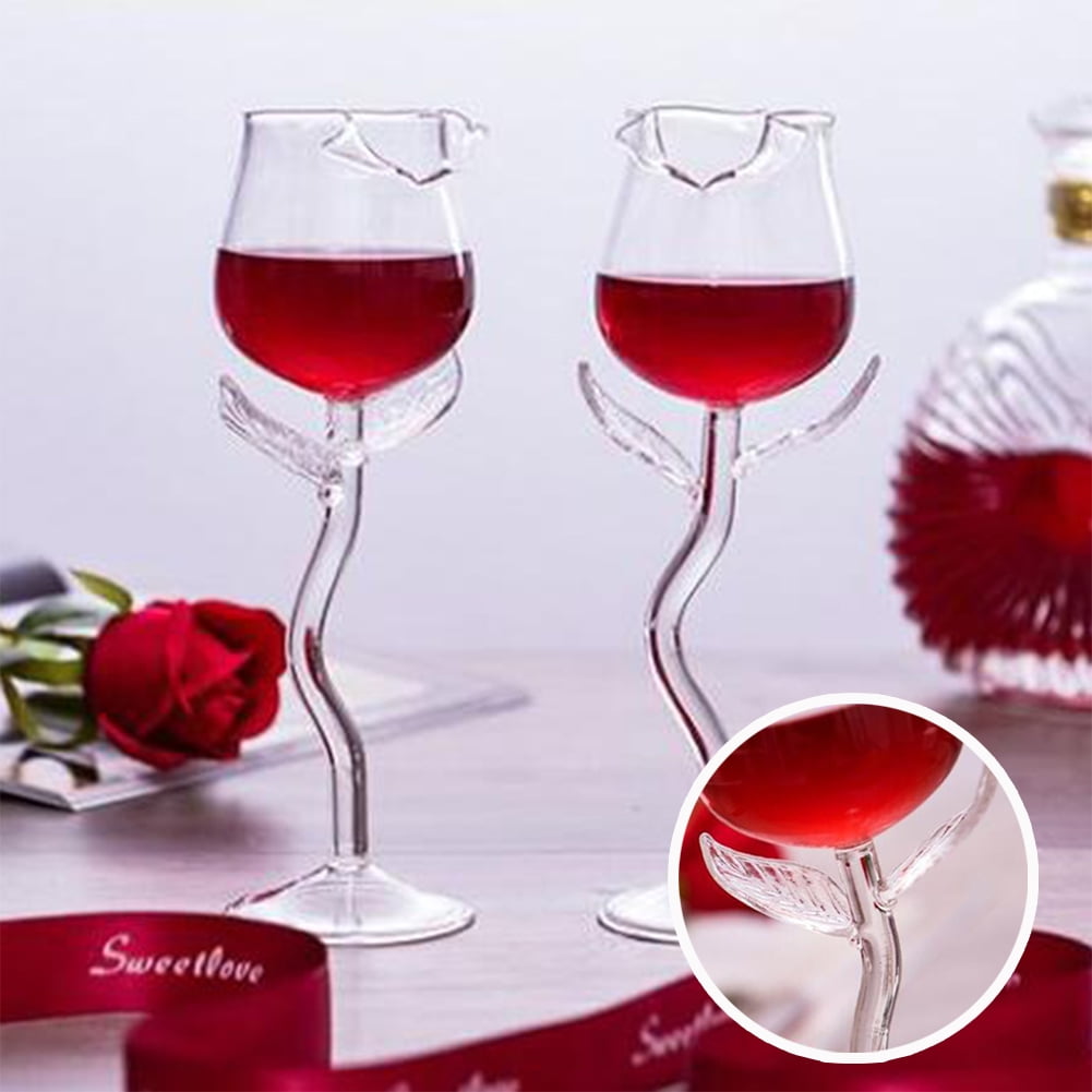 Fancy Red Wine Goblet Wine Cocktail Glasses 100ml Rose Flower Shape Wine  Glass - AliExpress