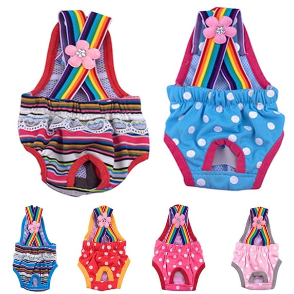 Cheers.US Female Pet Dog Physiological Pants Sanitary Nappy Diaper Shorts Underwear