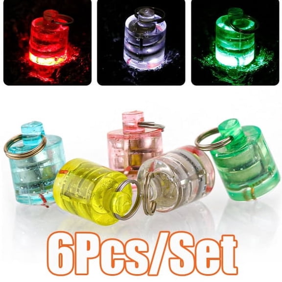 Cheers.US Fish Catch Trap Night Light Mini Cylindrical LED Luminous Three Color Flashing Fishing Lamp for Angling