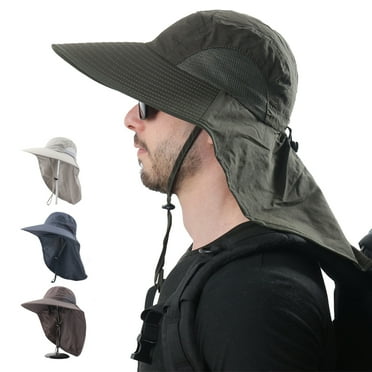 Cheers.US Fisherman Hat Waterproof Breathable Fishing Hat w/UV Sun Protection for Hiking Safari Camping Outdoors Gardening Summer Wide Brim Polyester Hat UPF 50+