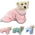 thumbnail image 1 of Cheers.US Flannel Dog Bathrobe Towel Super Absorbent Adjustable Fast Drying Coat Pet Thick Soft Robe, 1 of 6