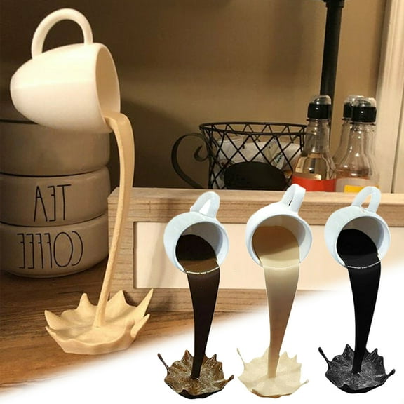 Cheers.US Floating Coffee Cups Magic Pouring Spilling Splash Coffee Mugs Funny Coffee Mug Sculpture Art Decor for Home, Kitchen, Present for Coffee Lover
