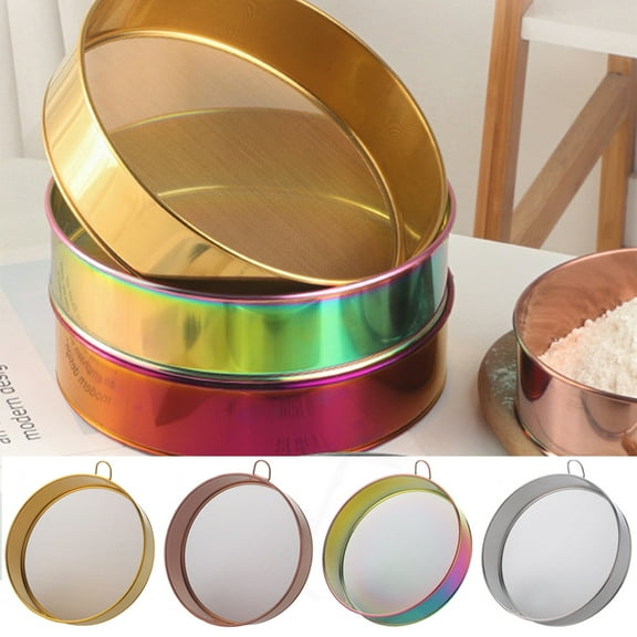 Cheers.US Flour Sifter, Sieves Fine Mesh Strainer Stainless Steel Sifter Round Flour Sieve，Professional Round Flour Sieve Strainer with 60 Mesh for Baking Straining Powdering