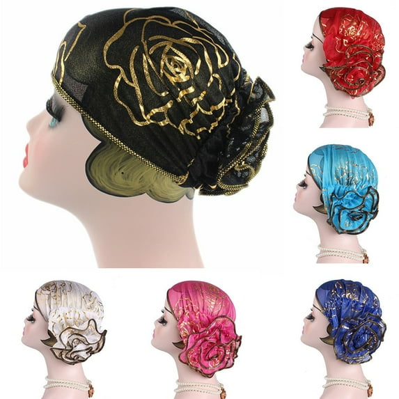 Cheers.US Flower Hat Women Bonnet Turban Muslim Hair Loss Chemo Cap Hijab Head Scarf Wrap