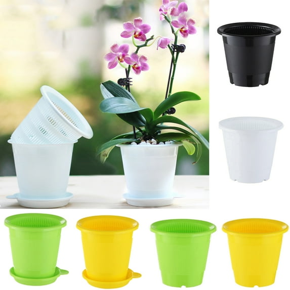 Cheers.US Flower Planters with Holes and Mesh Plastic Round Plant Pot for Indoor Outdoor Gardening Plants