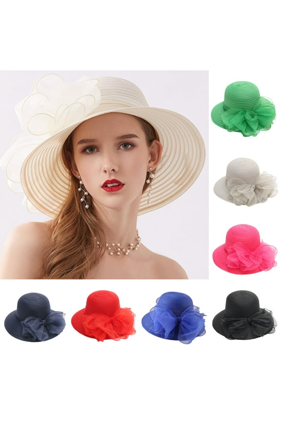 Foldable Lady Derby Dress Church Cloche Hat Bow Bucket Wedding Bowler Hats for Wedding Tea Party