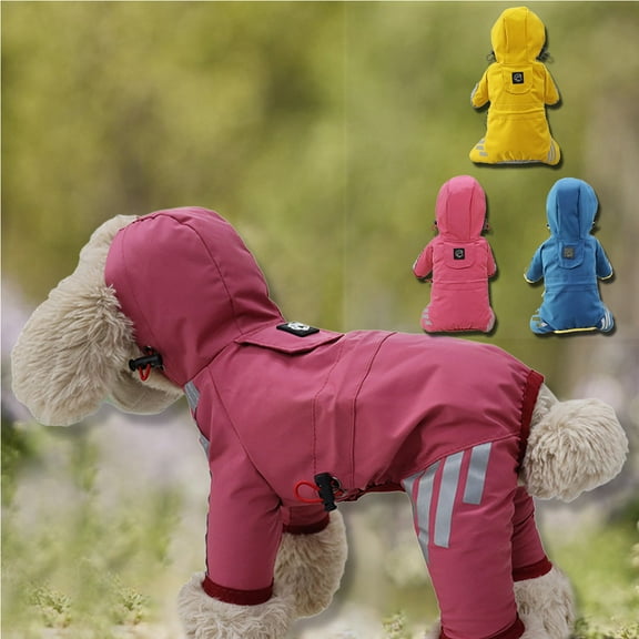 Cheers US Foldable Raincoats for Dogs with Hoods,Waterproof Rain Poncho Lightweight Rainproof Slicker Clothes for Small Medium Pet
