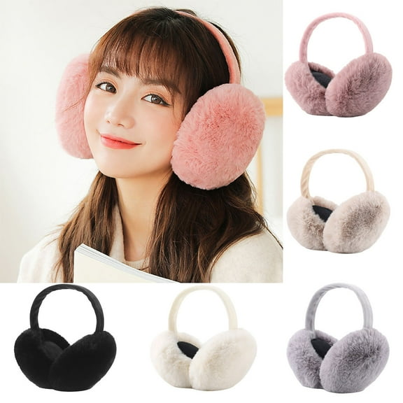 Cheers.US Foldable Women Winter Earmuffs Girl Ski Adjustable Ear Covers for Cute Ear Warmer Outdoor Earmuff Fleece Lining