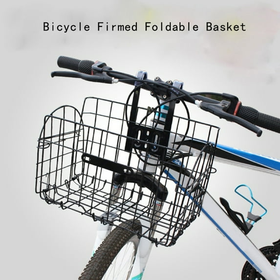 Cheers.US Folding Bike Basket,Lift-Off Front Bike Basket with Handles Rust Proof Rack Easy Installation on Front Handlebar Bike Accessory