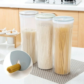 DWËLLZA Kitchen Pasta Storage Containers for Pantry Airtight - 4 PC Spaghetti Container Storage - Ideal for Spaghetti & Noodles, Kitchen Pantry