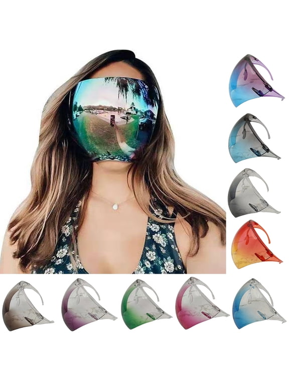 Cheers.US Full Face Sunglasses,Oversized Polarized Face Shield Tinted Face Shield,Visor Sunglasses,Mirrored Face Shield Anti-fog