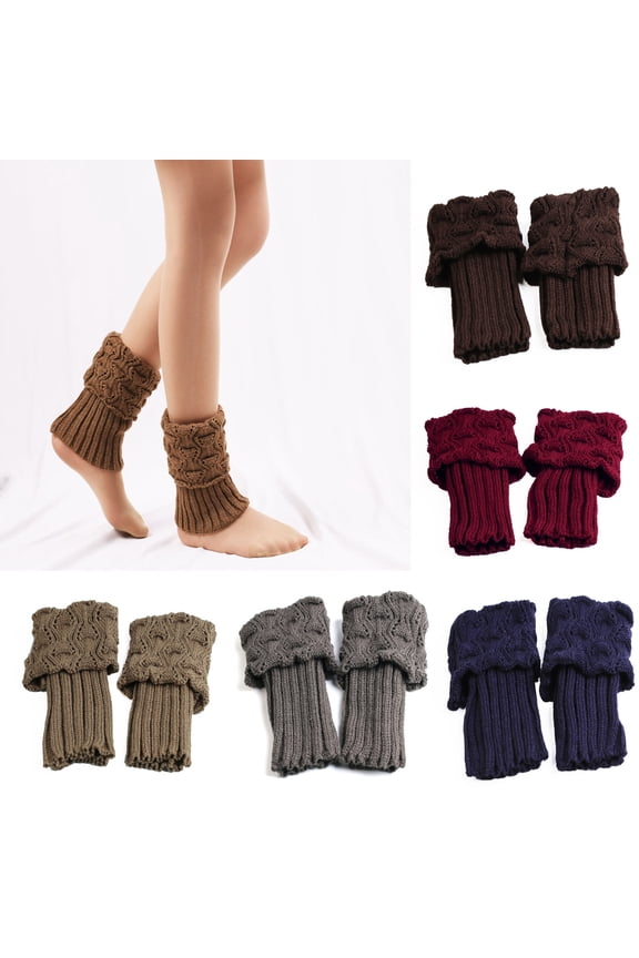 Girls Ladies Short Leg Warmers Socks Crochet Knitted Ankle Boot Cuffs Toppers
