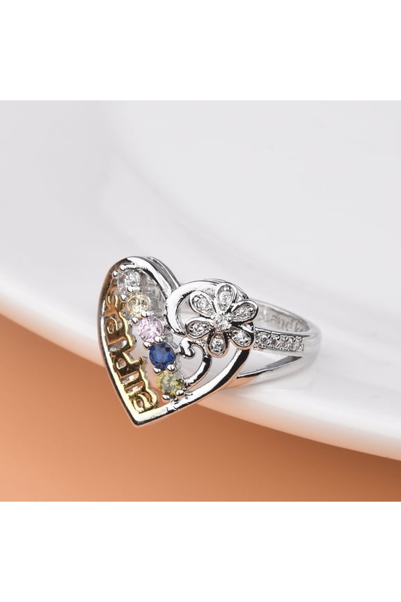 Grandma Letter Hollow Love Personalized Rings For Women Silver Custom Name Ring Grandma Mothers Day Birthday Gifts