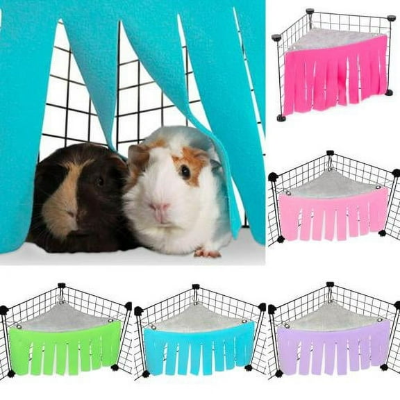 Cheers.US Guinea Pig Hideout Small Animal Corner Fleece Hideaway Cute Ferret Hammock,Animal Hamster Corner Tassel Hideout for Ferrets Small Pets