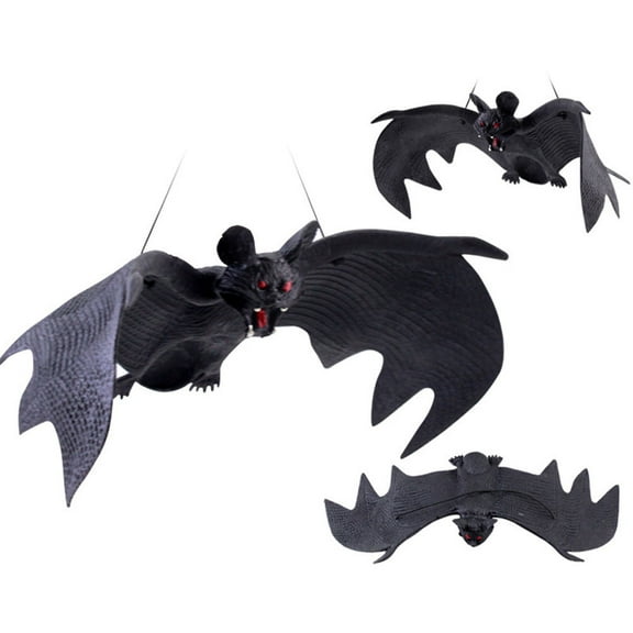 Cheers.US Halloween Bats, Rubber Vampire Bats, Hanging Bat for Halloween Party, April Fool's Day,Halloween Party Supplies Home Window Decoration, Haunted House Decoration