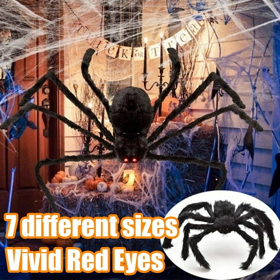 Cheers.US Halloween Giant Spider Decorations, Large Black Spider Legs for Kids Boys Fake Realistic Hairy Spider Backpack Indoor Outdoor Yard Party Halloween Decor