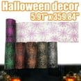 thumbnail image 1 of Cheers.US Halloween Glitter Tulle Rolls Spider Web Pattern Tulle Ribbon Pumpkin Bat Printed Tulle Rolls Shimmer Tulle Netting Roll for Wreath Making Supplies Halloween decoration-10Yard, 1 of 7