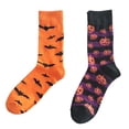 thumbnail image 1 of Cheers.US Halloween Pumpkin Bat Print Breathable Cotton Middle Tube Crew Socks for Festival Dress Up Costume Halloween Party Supplies, 1 of 7