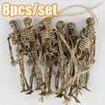thumbnail image 1 of Cheers.US Halloween Skeletons, Full Body Joints, Plastic Decor, Set of 8, 1 of 7